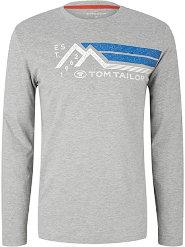 Tom Tailor Rundhals Langarmshirt für Herren in grau