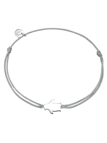 Glanzstücke München Armband Sterling Silber Textil (grau) in silber