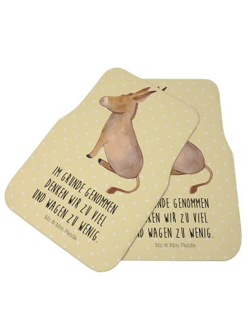 Mr. & Mrs. Panda Automatte Esel mit Spruch in Gelb Pastell