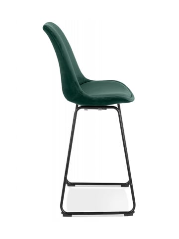 KADIMA DESIGN Hochstuhl Küchenhocker Metall Samt | Barhocker Samtstoff Grün in Grün