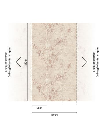 A.S. Création Tapete Sketch of Nature in Creme-Rot