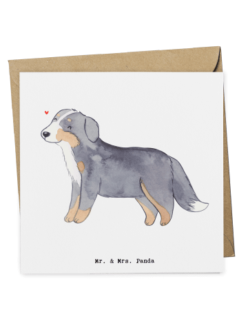 Mr. & Mrs. Panda Glückwunschkarte Berner Sennenhund Moment ohne ... in Weiß