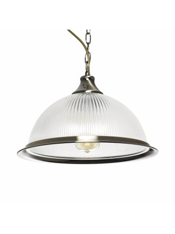 Licht-Erlebnisse Pendelleuchte (B)33.5 x (T)78 cm in Messing antik Klar