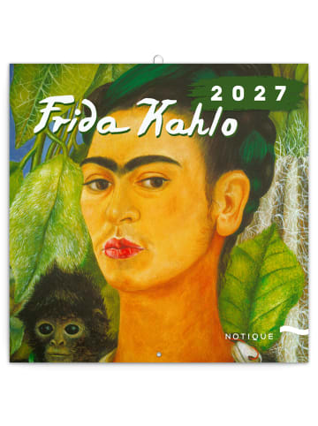 NOTIQUE Wandkalender 2027 aus Recyclingpapier in Frida Kahlo - 30 x 30 cm
