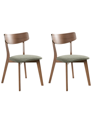 Beliani 2er-Set Esszimmerstuhl HOPE in Grün/Braun