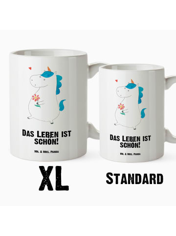 Mr. & Mrs. Panda XL Tasse Einhorn Spaziergang mit Spruch in Weiß