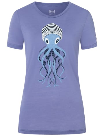 super.natural Merino T-Shirt OCTOPUSSY in lila