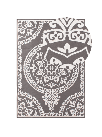 Beliani Outdoorteppich KOHIMA in Grau/Weiß - (W) 160 x (L) 230 cm