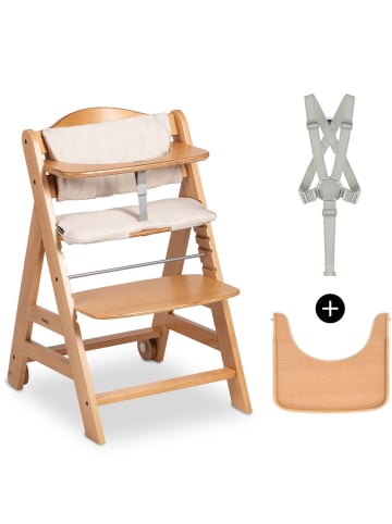 Hauck Hochstuhl Beta Plus inkl. Essbrett, Sitzkissen in braun,beige