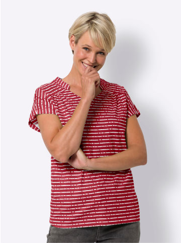 Sieh an! Kurzarm-Shirt in rot-weiß-geringelt