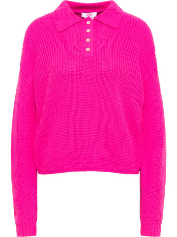 myMo Strickpoloshirt in Dunkelpink