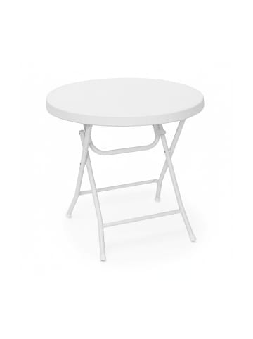 relaxdays Gartentisch Bastian in Weiß - (H)74 x ø80 cm