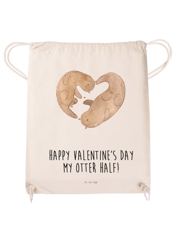 Mr. & Mrs. Panda Beutel Otter Valentine mit Spruch in Creme
