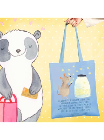 Mr. & Mrs. Panda Laptoptasche Maus Sterne mit Spruch in Sky Blue