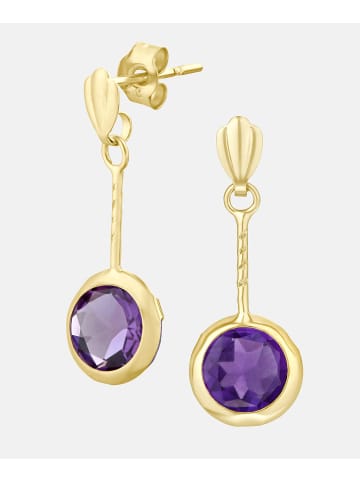 Vanlere Ohrhänger aus 375 Gelbgold mit Amethyst
