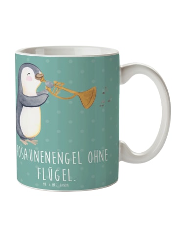 Mr. & Mrs. Panda Tasse Engel Posaune mit Spruch in Meeresbrise