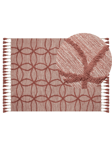 Beliani Kurzflor KIRSEHIR in Rot - (W) 140 x (H) 1.5 x (L) 200 cm