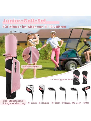 COSTWAY Golfschläger 6 tlg. Set 11-13 Jahren in Rosa