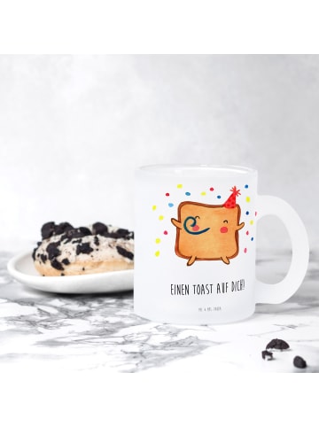 Mr. & Mrs. Panda Trinkglas Toast Party mit Spruch in Transparent