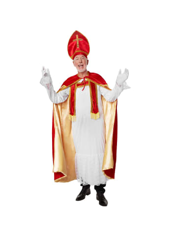 tectake St.-Nikolaus-Kostüm/Maskeradenverkleidung, in rot, Gr. XL, Goldborten