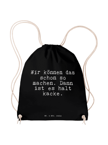 Mr. & Mrs. Panda Sportbeutel Wir können das schon... mit Spruch in Schwarz