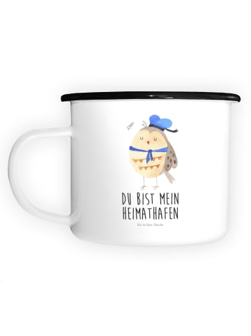 Mr. & Mrs. Panda Emaille Becher Eule Matrose mit Spruch in Weiß