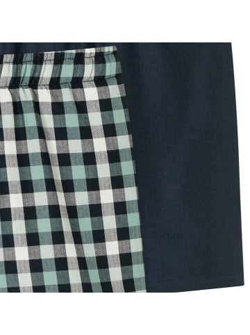 Schiesser Web-Boxershorts 2er Pack in Dunkelblau/Grün