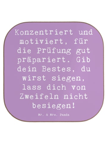 Untersetzer Spruch Prüfungen bestehen mit Spruch in Lavendeltraum