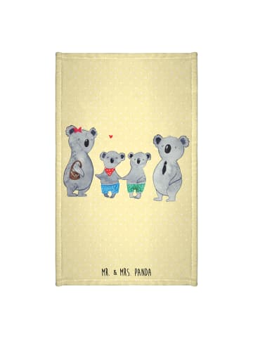 Mr. & Mrs. Panda Gästehandtuch Koala Familie zwei ohne Spruch in Gelb Pastell