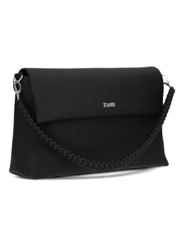 Zwei Yuna Schultertasche 32 cm in nubuk black