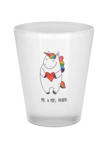 Mr. & Mrs. Panda Schnapsglas Einhorn Herz ohne Spruch in Transparent