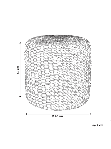 Beliani Pouf BICHIR in Naturfarben - (W) 40 x (H) 40 x (L) 40 cm