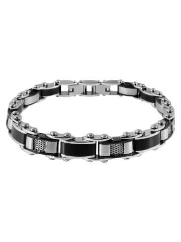 Adeliás Herren Armband – Gliederarmband aus Edelstahl 21 cm in silber