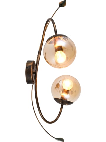 Licht-Erlebnisse Wandlampe (B)20 x (L)4.5 x (H)65 cm in Shabby Braun-Gold Honiggelb