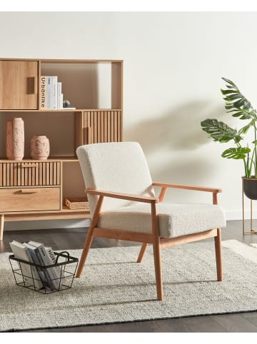 Beliani Sessel ESRUM in Weiß/Braun - (W) 62 x (H) 79 x (L) 80 cm