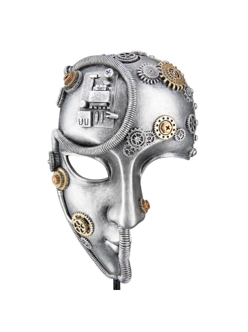GILDE Skulptur Steampunk face silberfarben - (H) 35,5 cm