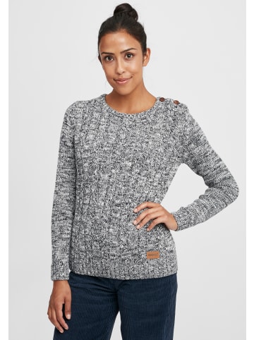 Oxmo Strickpullover OXPhia 21300536-ME Strickpulli mit Zopfstrickmuster in Blau
