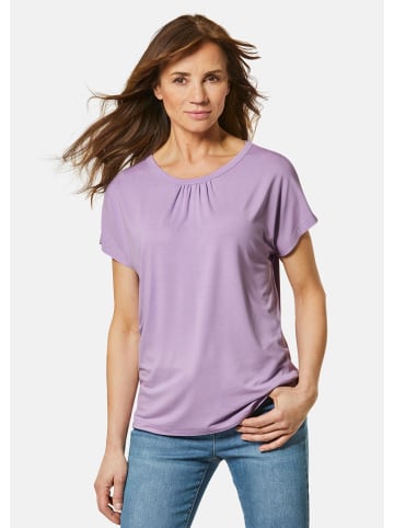 GOLDNER Bequemes Rundhalsshirt aus glänzender Qualität in flieder