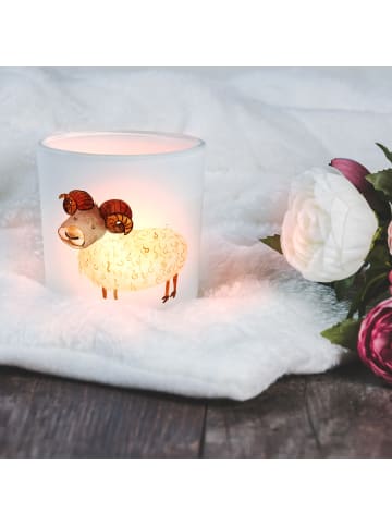 Mr. & Mrs. Panda Windlicht Glas Sternzeichen Widder ohne Spruch in Transparent