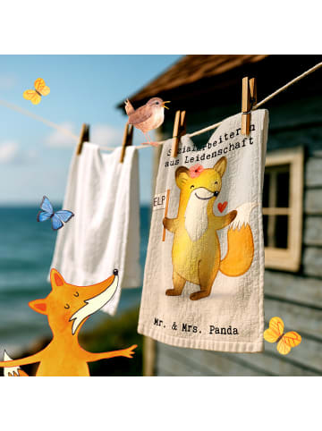 Mr. & Mrs. Panda Handtuch Sozialarbeiterin Leidenschaft Design m... in Weiß