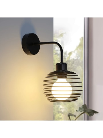 ZMH Wandleuchte in schwarz Vintage 1-flammige E27 Metall Wohnzimmerlampe