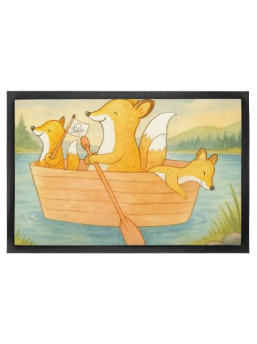 Mr. & Mrs. Panda fußmatte Fuchs Kanufahren Design ohne Spruch in Weiß