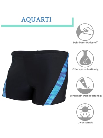 Aquarti Jungen Schwimmhose Kontrastfarbige Einsätze in blau