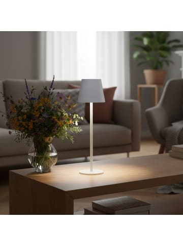 Coen Bakker LED Tischlampe dimmbar Innen & Außen 36,5x11cm Glatt in Weiß
