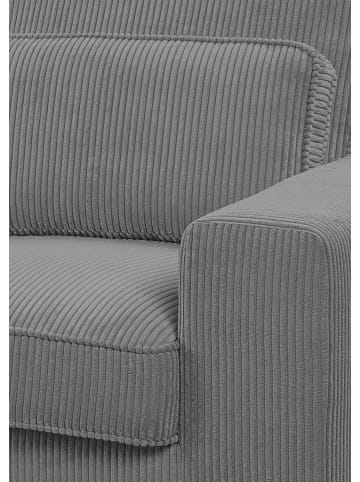Inn.Furn Sofa grau Cord 276 cm, Ecksofa 4-Sitzer, L-Sofa Ottomane links