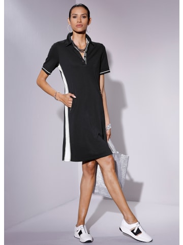 creation L Modal-Mix-Polokleid in schwarz