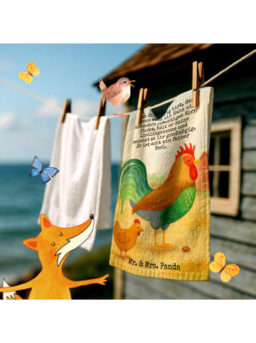 Mr. & Mrs. Panda Gästehandtücher Hahn Korn Design mit Spruch in Weiß