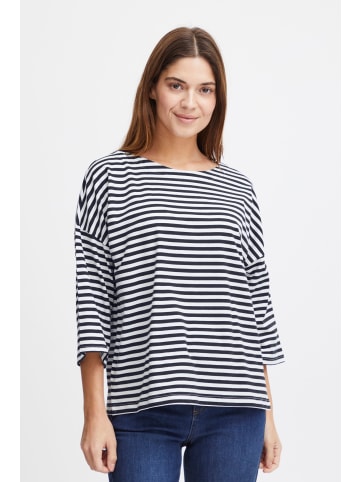 Fransa Longsleeve FRSIVA TEE 1 20611666 Modisches Halbarmshirt mit Streifen in blau