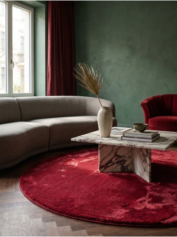 KADIMA DESIGN Teppich Kurzflor Waschbar Einfarbig NECKAR Strapazierfähig OEKO-TEX in Rot