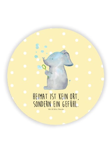 Mr. & Mrs. Panda Rund Magnet Elefant Seifenblasen mit Spruch in Gelb Pastell